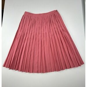 Talbots Women's Pleated Pink Coral Midi Skirt Lined Side‎ Zip A-Line Sz 4 NWT
